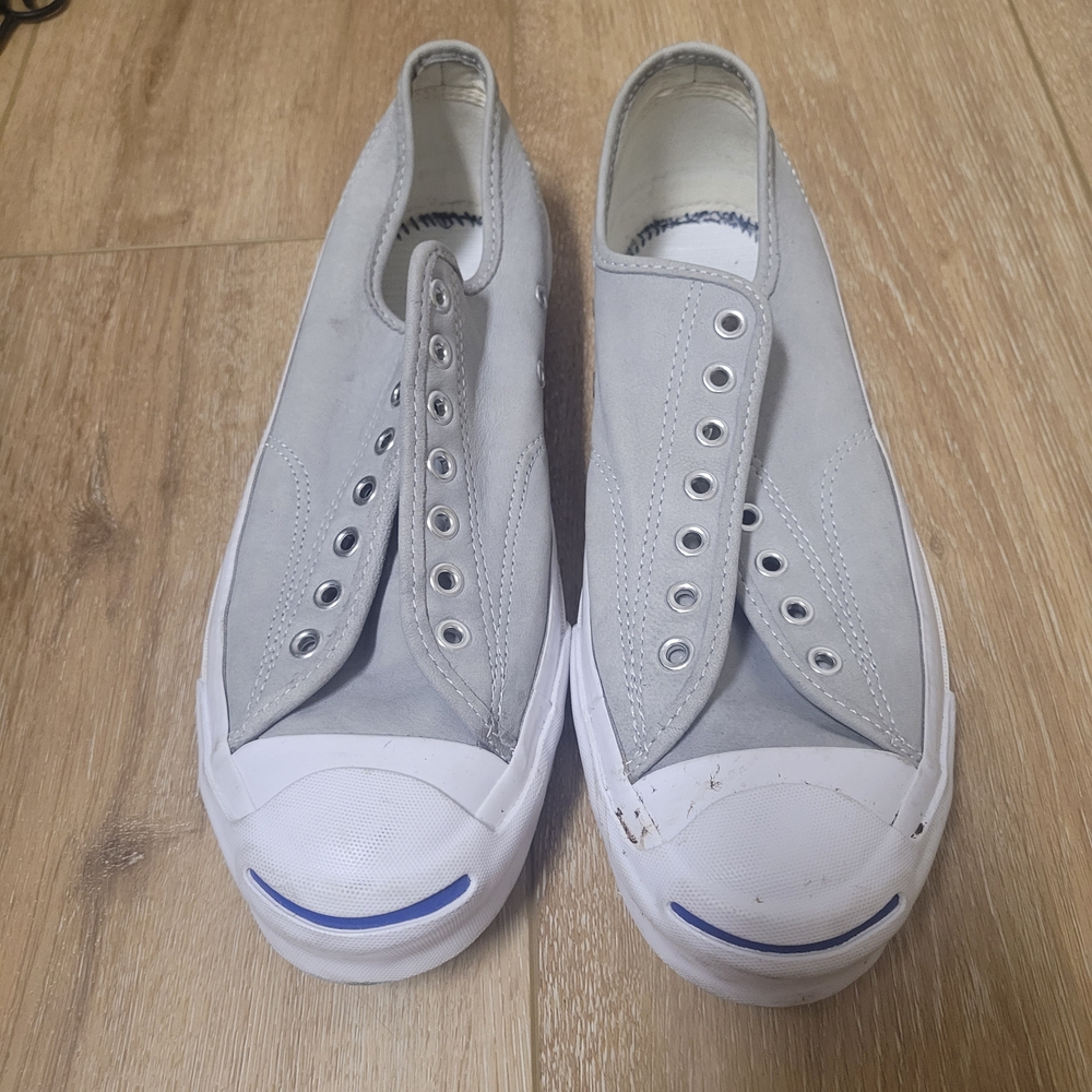 Jack Purcell Converse Gray Leather Sneakers, Mens Size 9.5, Womens Size 11